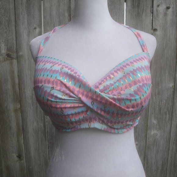 Shade & Shore Pastel Pink 36DDD Swim Top Sim Bra NEW with Tags - Picture 2 of 4